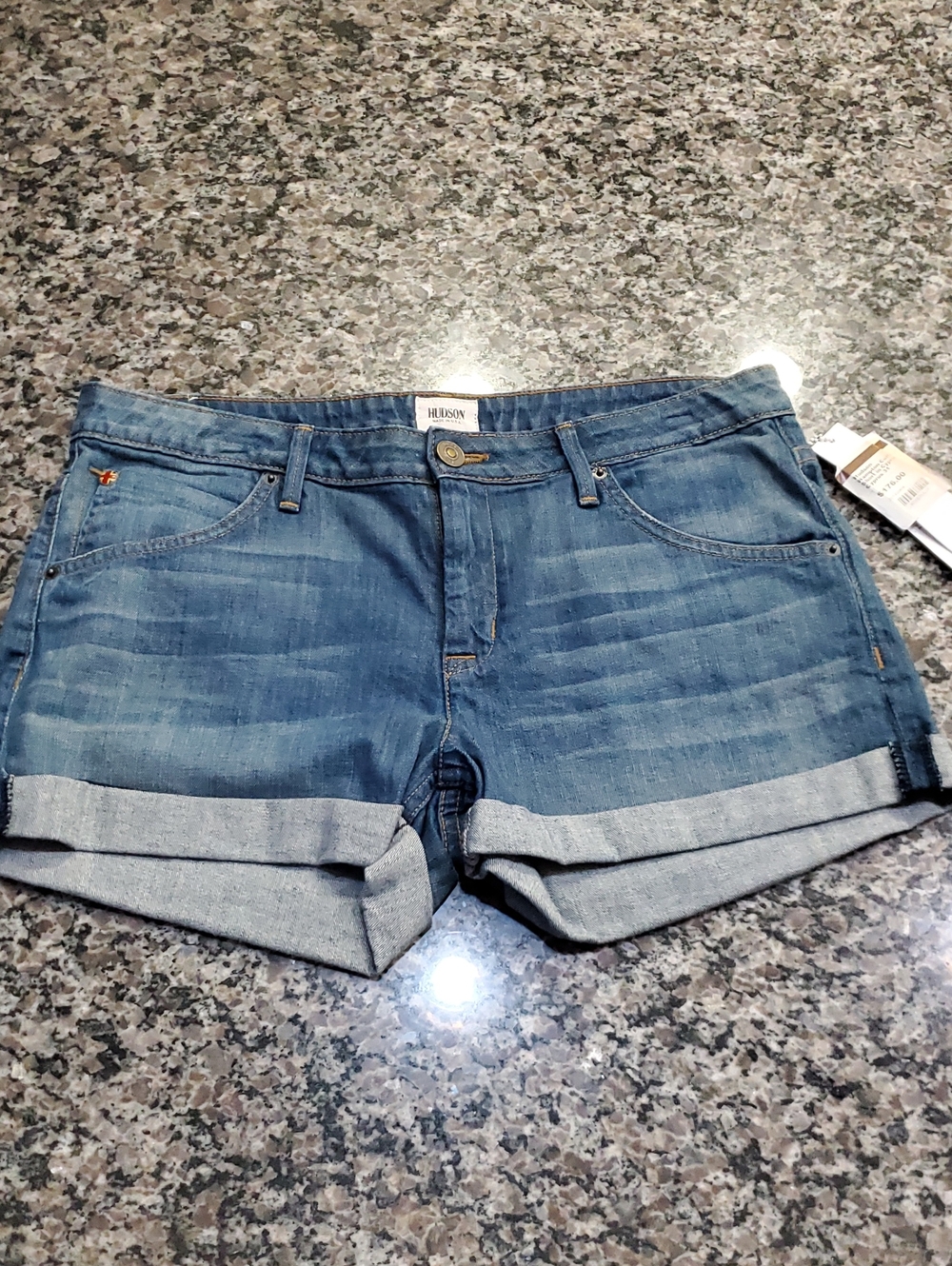 Hudson Jeans Light Blue Rolled Cuff Denim Shorts